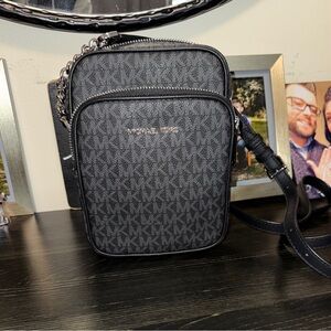 Michael Kors Black and Gray Crossbody Bag